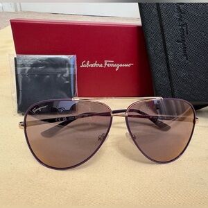 Salvatore Ferragamo Purple Aviator Sunglasses